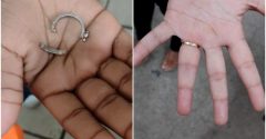 anel preso ao dedo