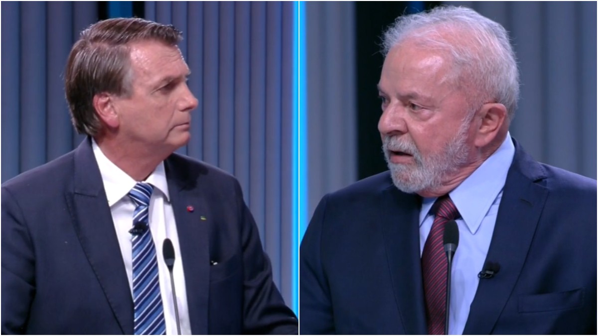 Bolsonaro e Lula no debate da Globo