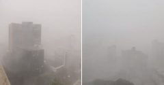 Chuva forte de granizo atinge Belo Horizonte e deixa cidade encoberta