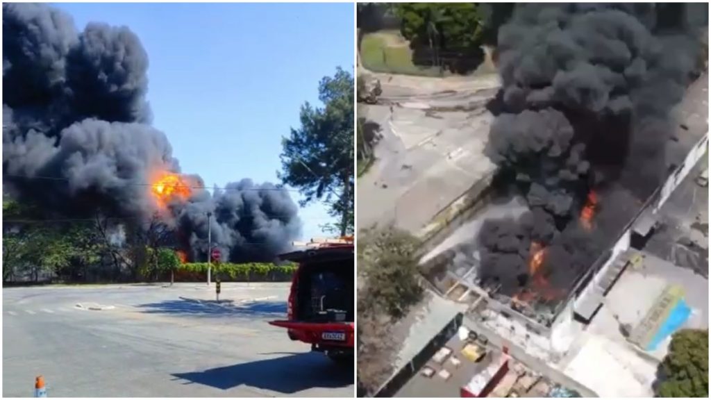 incêndio galpão bombeiros contagem