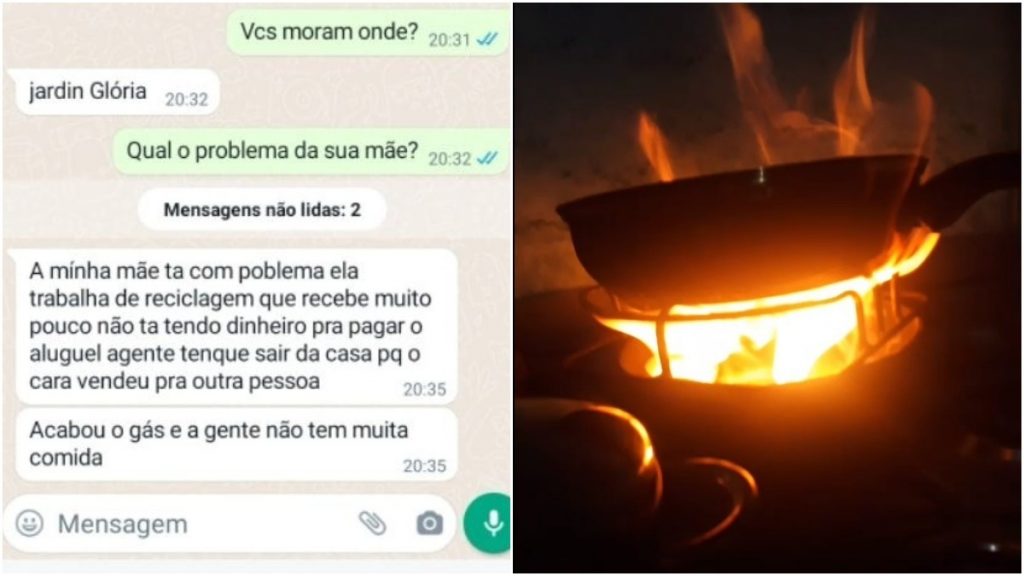 menino faz apelo após gás de cozinha acabar