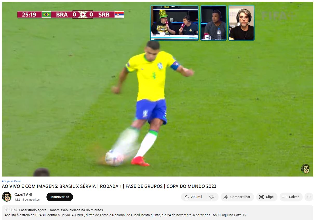 Casimiro alcança a segunda maior live da história do  ao transmitir  Brasil x Sérvia - Olhar Digital