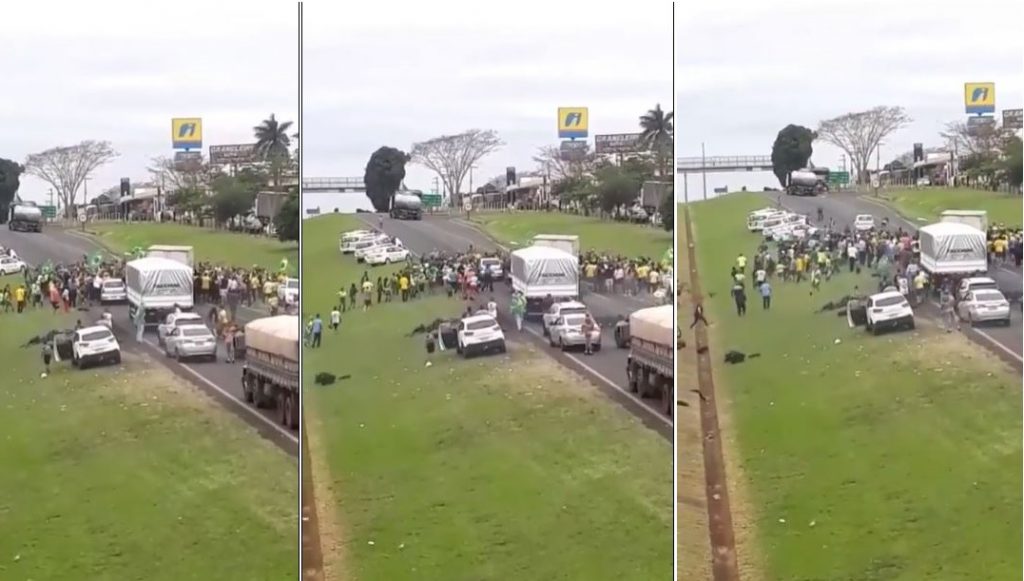 Imagens mostram atropelamento de bolsonaristas em rodovia de São Paulo