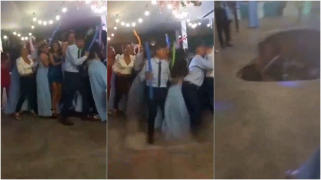 Chão cede em festa de formatura