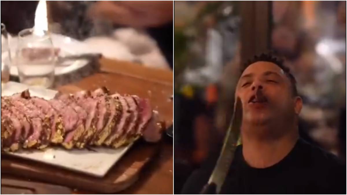 Vini Jr responde quem criticou ida a restaurante do bife de ouro