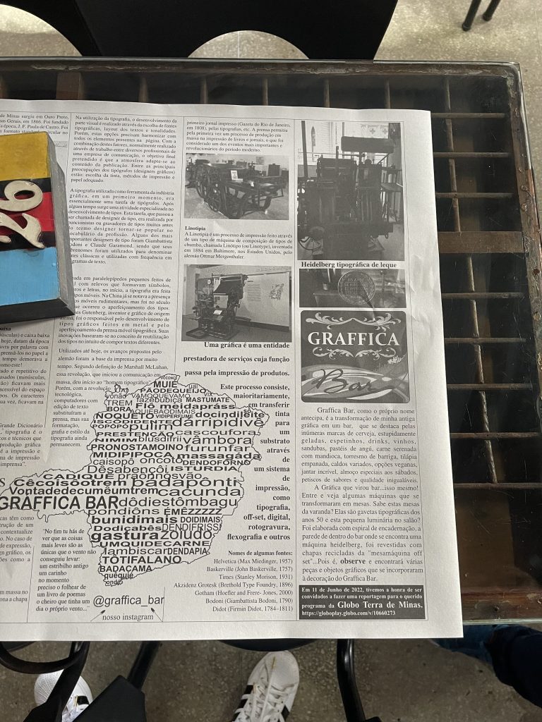 Graffica Gastrobar ganhou um jornal feito com as máquinas da antiga gráfica