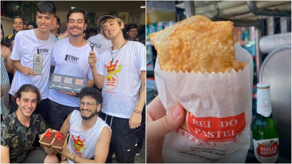 Jovens celebram marca de 48 horas no Rei do Pastel