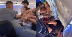 Briga em avião