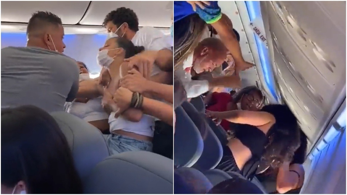 Briga em avião