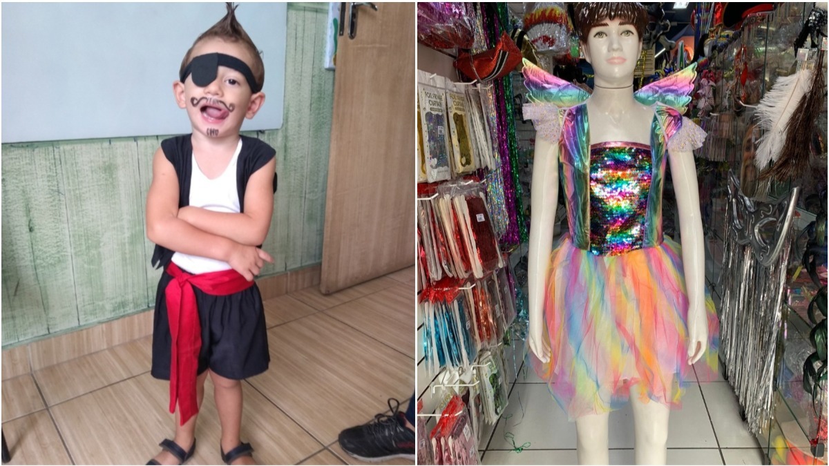 Fantasia de pirata infantil, feminina e masculina para carnaval e festa