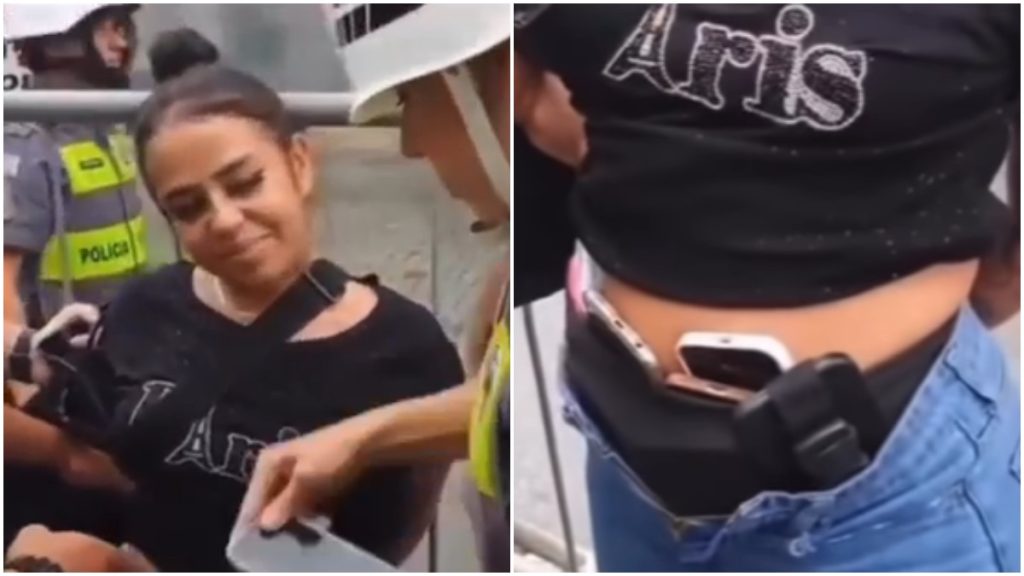 mulher presa 13 celulares