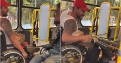 cadeirantes ônibus briga