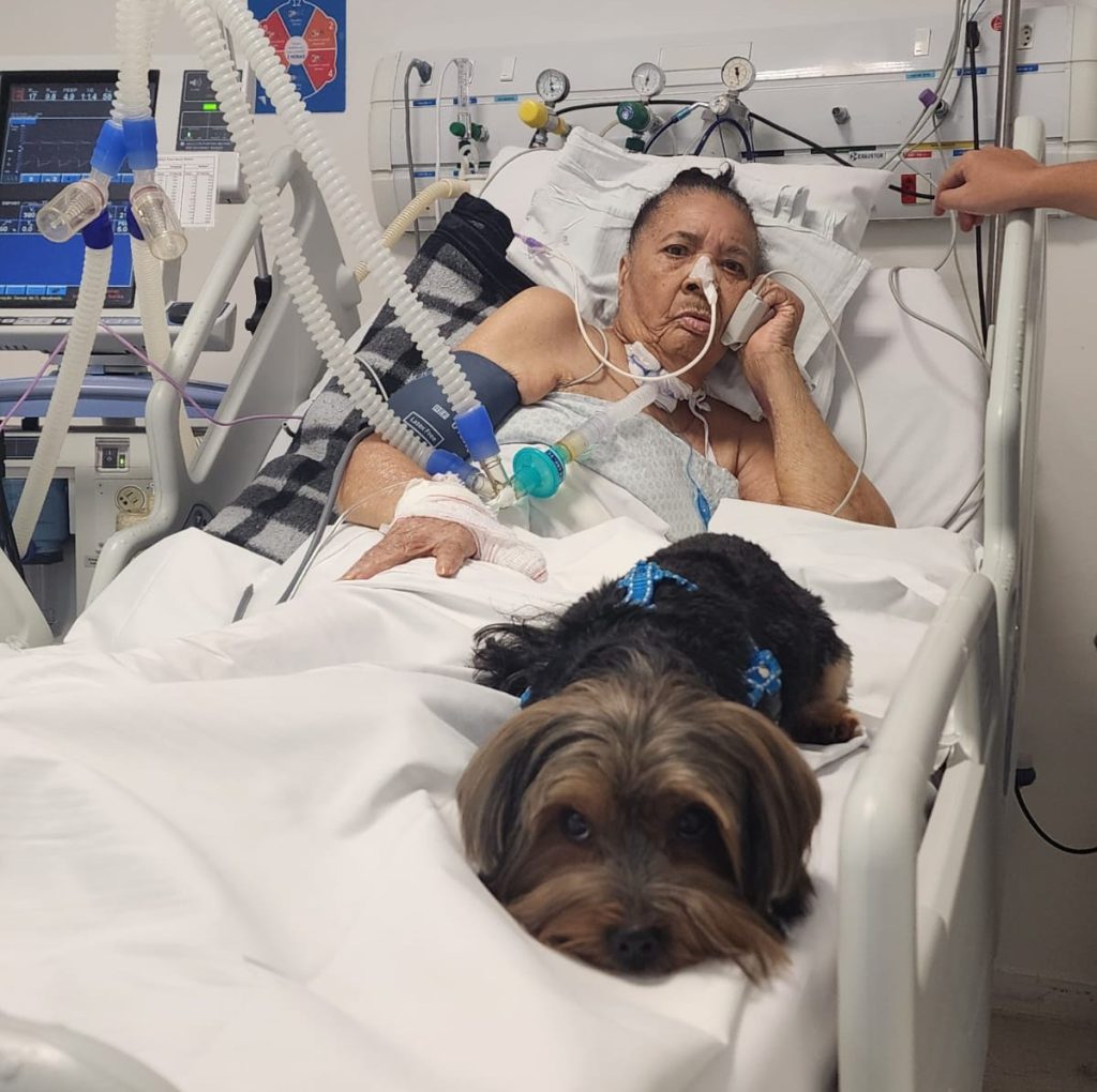 Idosa e cachorro