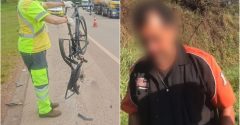 bicicleta amassada e motorista responsável por acidente