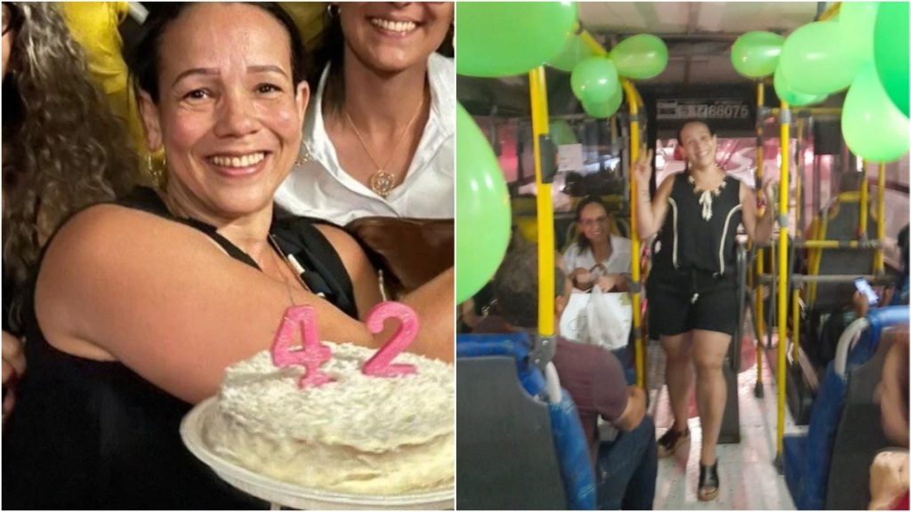 aniversário no ônibus