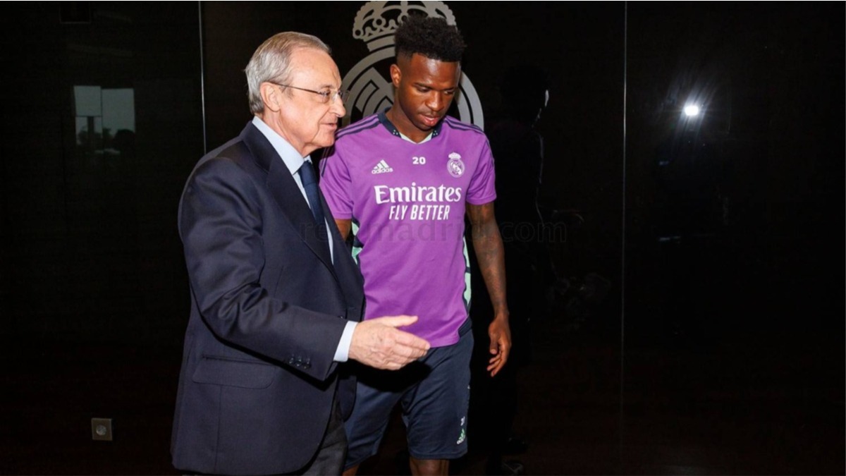 Vinicius Jr e presidente do Real Madrid