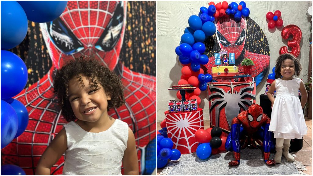 Garotinha de BH ganha festa temática do Homem-Aranha