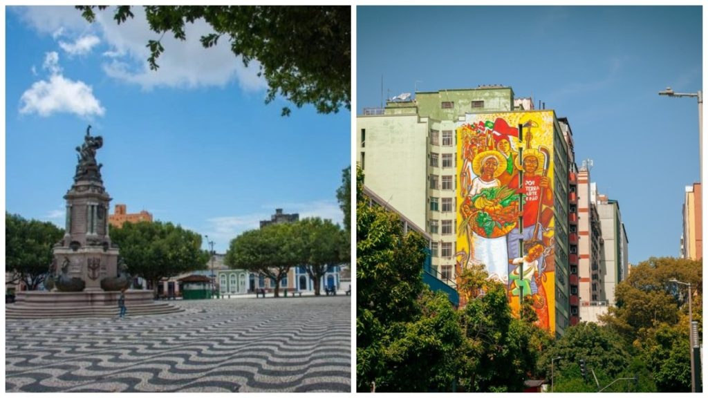 Largo São Sebastião e mural do CURA