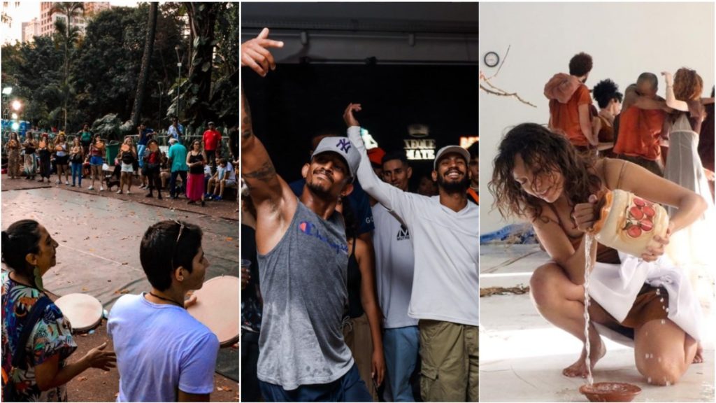 roda de pandeiro, festa na casa sapucaí e cia de dança palácio das artes