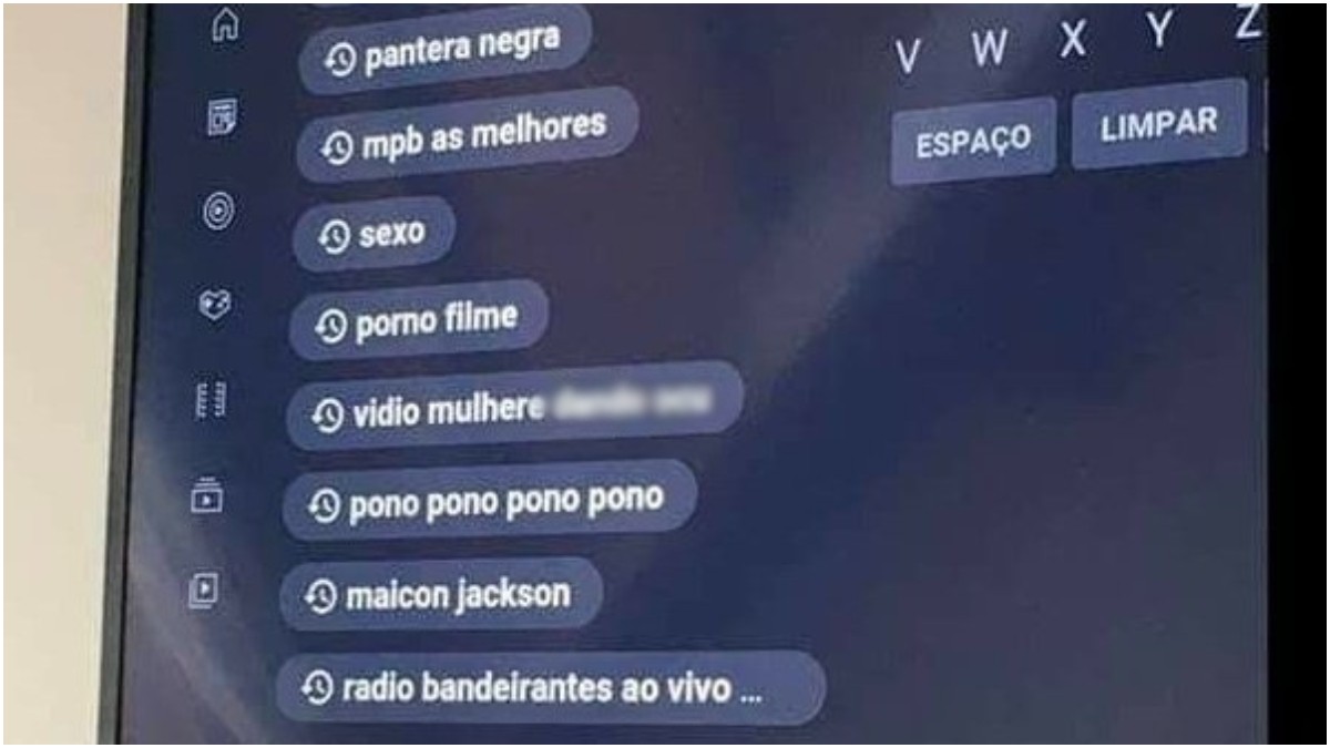 Histórico de pesquisas em Youtube de motel viraliza