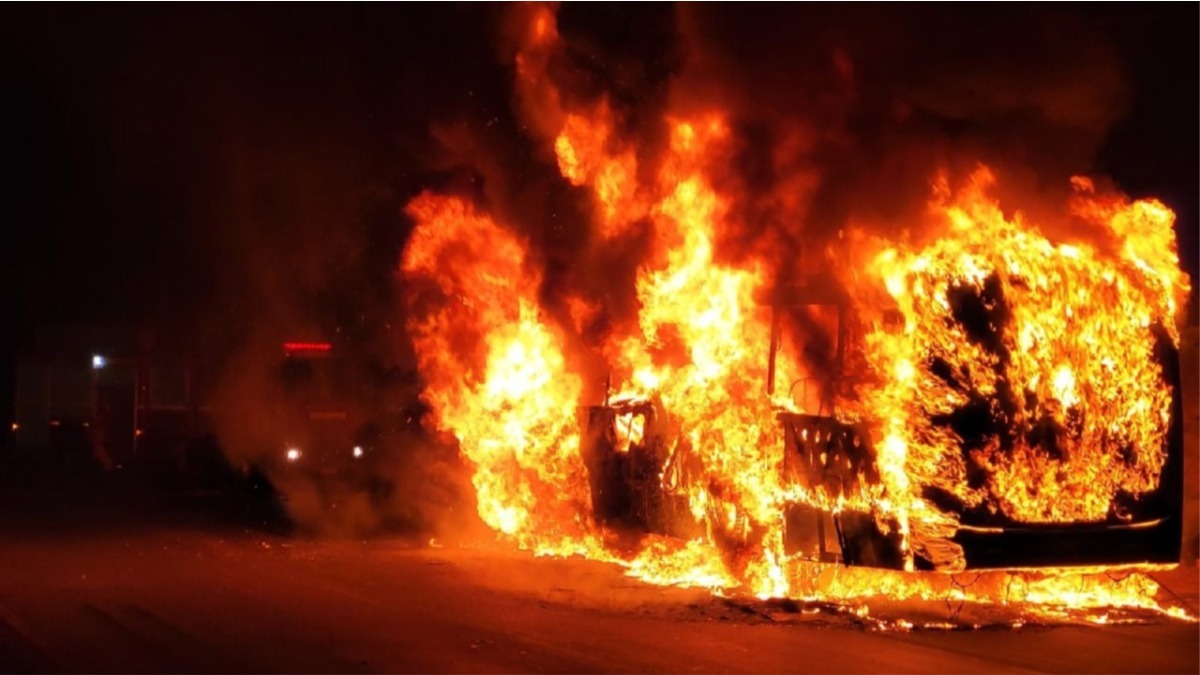 ônibus incendiado contagem