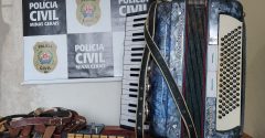 sanfona roubada que foi apreendida pela polícia civil