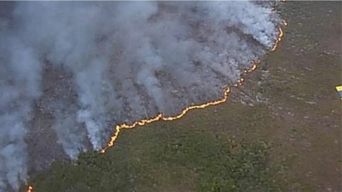incêndio no parque nacional do Monte Pascoal