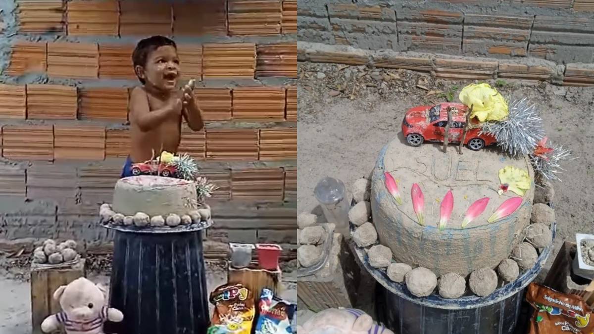 aniversário bolo de areia