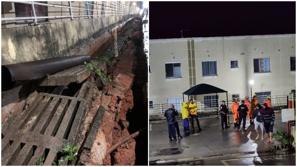 prédio evacuado risco queda de muro