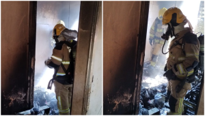 Criança de 3 anos colocou fogo em casa em Uberaba. (CBMMG/Divulgação)