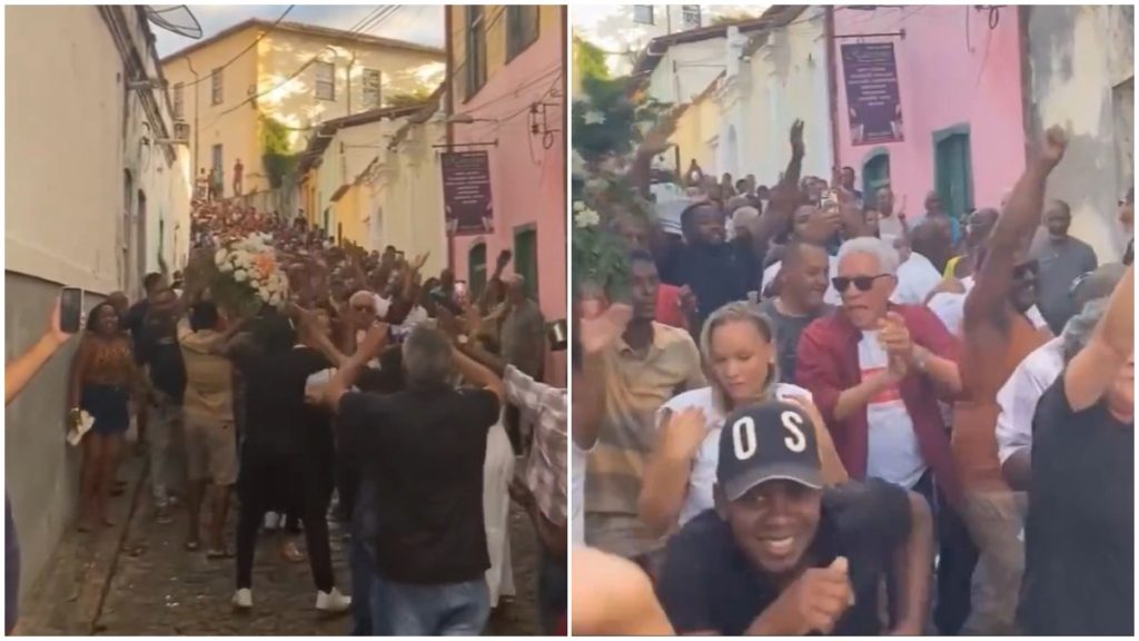 Cachoeira se despediu do Mestre Bala com festa (Twitter @fsmcruz/Reprodução)