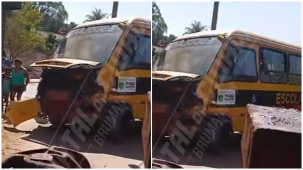 vídeo trem ônibus escolar