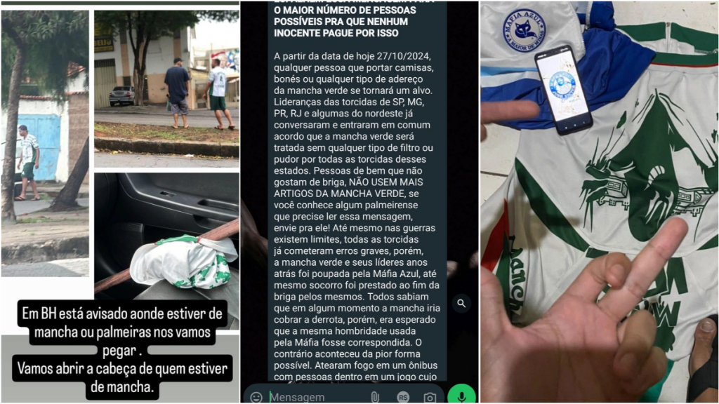 Mensagens com ameaças que incitam conflitos com a Mancha Verde são divulgadas nas redes sociais