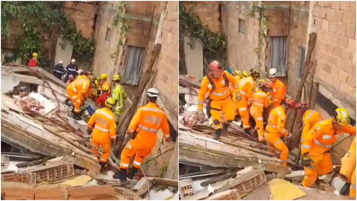 VÍDEO Veja momento em que vítima soterrada é resgatada em BH