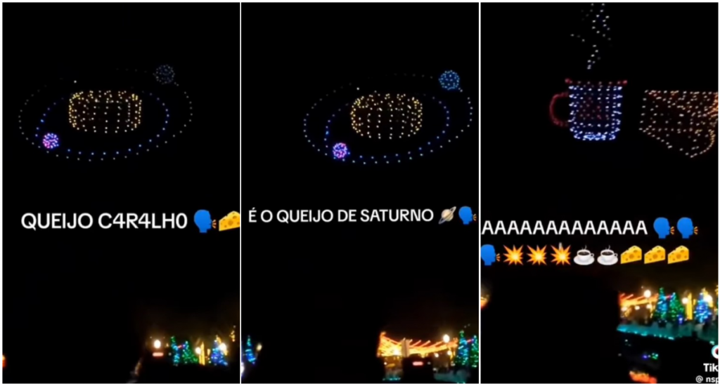 Show de Drones forma queijo no céu de BH