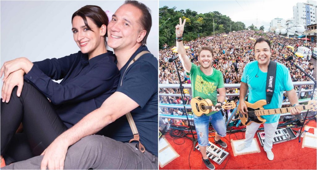 Bruno Gouveia, vocalista do Biquini, e Izabella Brant vão participar do cortejo dos Baianeiros