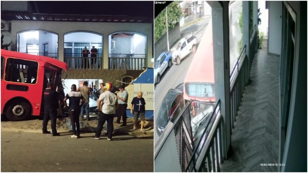 ônibus colide muro betim