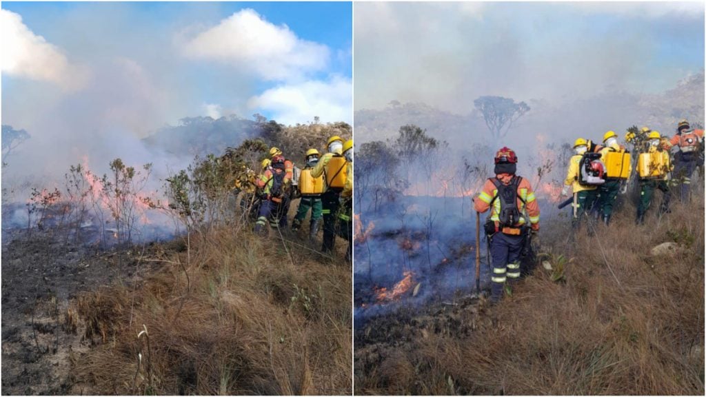Fogo na Serra do Rola-Moça é controlado pelos bombeiros após segundo dia de incêndio