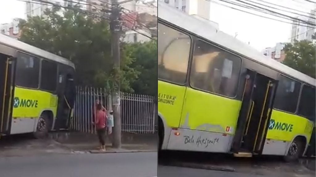 Ônibus bate contra casa em BH