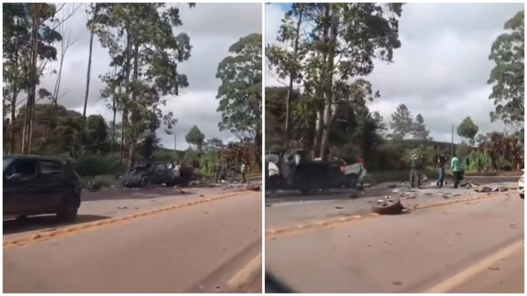 Batida entre carreta e dois veículos mata uma pessoa na BR-040, em Nova Lima