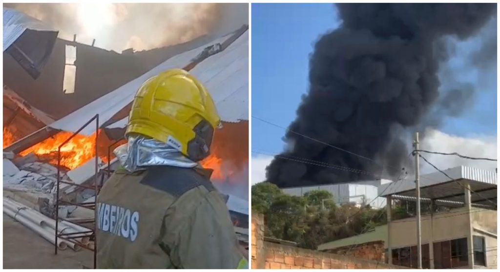 Incêndio atinge cinco galpões de transportadora, em São José da Lapa