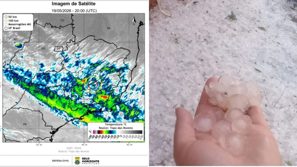 BH tem alerta de chuva forte e risco de granizo até quarta-feira