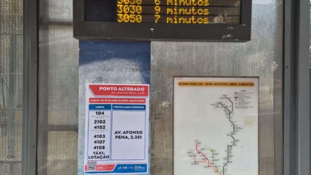 Saiba quais pontos de ônibus serão alterados na av. Afonso Pena, em BH