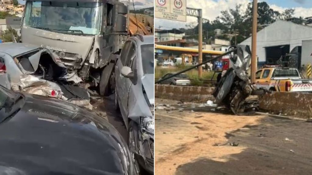 VÍDEO: Carreta desgovernada causa acidente no Anel Rodoviário, em BH