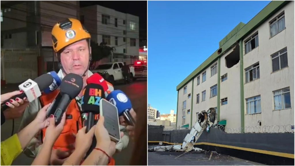 Defesa Civil interdita prédio atingido por avião em BH