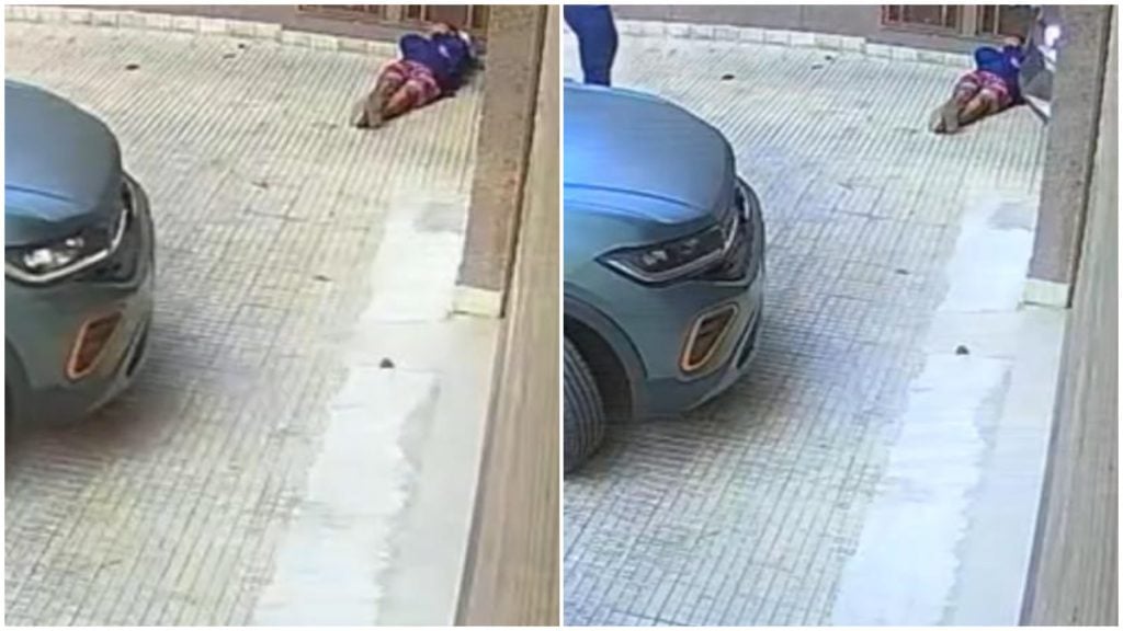 VÍDEO: Aposentado impede atropelamento de homem que dormia na rua em BH