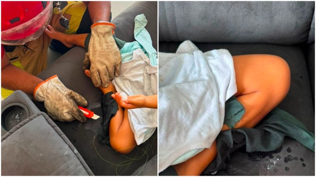 Criança de 3 anos fica grudada em sofá após uso de supercola em Betim
