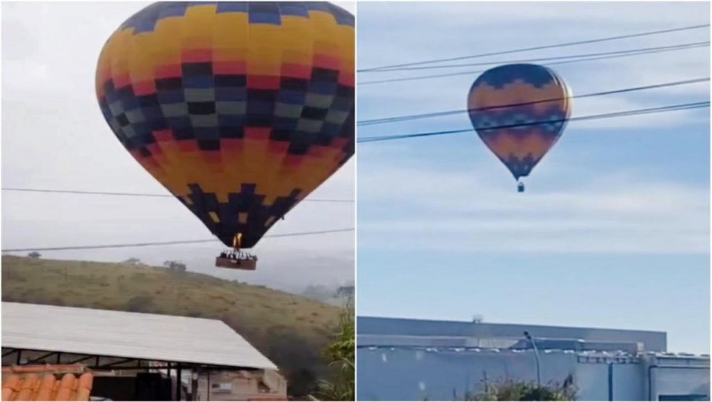 Balão sobrevoa Brumadinho e faz pouso de emergência em Itabirito