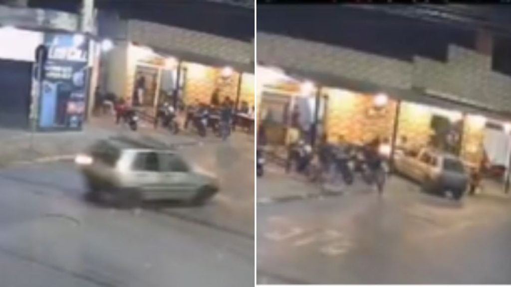 VÍDEO: Câmera flagra carro invadindo calçada de pizzaria em Minas; uma pessoa morreu