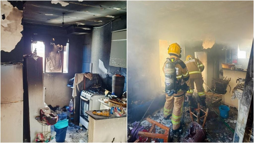 Mulher provoca incêndio em apartamento em Contagem